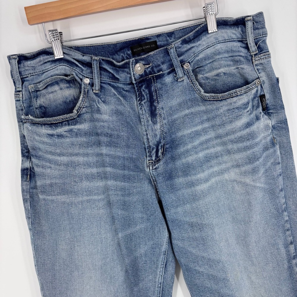 Silver Jeans Gordie Loose Straight Leg Jeans Mens 36x29 (Tag 36x30) Blue Fades